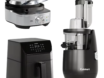 Modern Cuisinart Kitchen Appliances Collection With Air Fryer Food Processor And Electric Griddle 3d model
