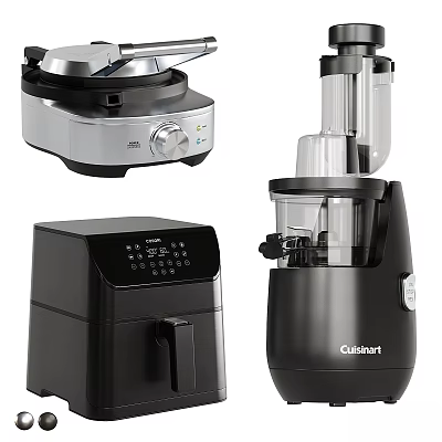 Modern Cuisinart Kitchen Appliances Collection With Air Fryer Food Processor And Electric Griddle 3d model