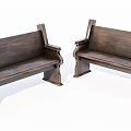 Wooden Public Chairs With Classic Design And Armrests For Outdoor Areas