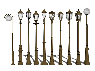 Collection of Classic and Modern Floor Lamps for Home Interior Lighting 3d model