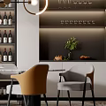 Modern Dining Table and Chair Combination 3d model