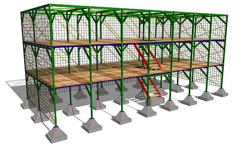 Modern Iron Frame Construction Platform 3d model