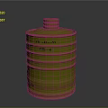 Yellow Cylindrical Storage Container With Ribbed Design Lid And Model TN4 For Home Use