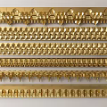 Golden Carved Decorative Strips In Multiple Rows With Detailed Intricate Patterns 3d model