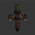 Futuristic Cosmic Spaceship Design for Interstellar Travel with Metallic Engines and Blue Windows