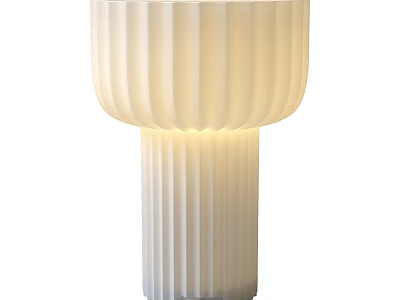 Modern Minimalist White Table Lamp with Pleated Shade and Base for Home Decor 3d model