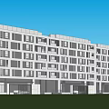 Modern Apartment Building Exterior Design With Front Lawn Balconies And Large Windows