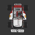 Red And White Modified Race Car With Goodyear Motul Shell Logos And Numbers 50 12