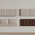 Various Upholstered Headboard Designs in Beige and Brown with Striped and Tufted Patterns