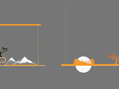 New Chinese Chandelier Chandelier Mountain Moon 3d model New Chinese Chandelier Chandelier Mountain Moon 3d model