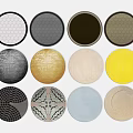 Round Rugs In Various Colors With Decorative Patterns For Home Decor 3d model