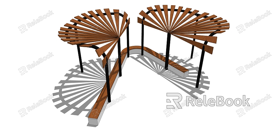 Modern gallery structure 3d model 