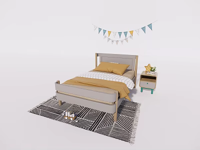 Nordic Children's Bed 3d model