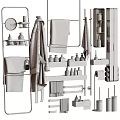 Organized Bathroom Daily Essentials With Towels Shelves Hooks And Storage Solutions