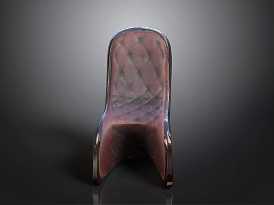 Swan Themed Chair With Dark Red Upholstery And Diamond Stitching Design 3d model