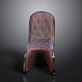 Swan Themed Chair With Dark Red Upholstery And Diamond Stitching Design