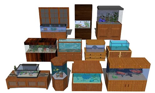 Modern fish tank 3d model