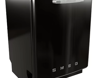 Vintage Black SMEG Refrigerator With Sleek Design For Modern Home Kitchen Use 3d model