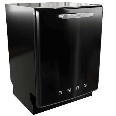 Vintage Black SMEG Refrigerator With Sleek Design For Modern Home Kitchen Use 3d model