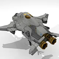 Futuristic Sci fi Spaceship 3D Model Featuring Gray Design And Detailed Parts