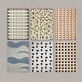 Decorative Square Rugs with Various Geometric Patterns for Home Interior Decor 3d model