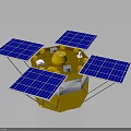 Space Exploration Satellite Equipped With Four Solar Panels And Yellow Scientific Instruments