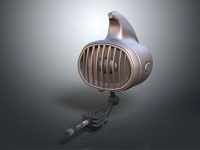 Designer Crafting 3D Mechanical Creature With Grid Face And Spiral Appendage 3d model