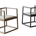 Minimalist Modern Leisure Chair Design With Wooden Frame And Upholstered Seat In Black Brown
