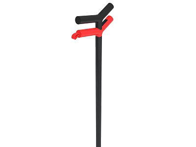 Red And Black Hand Tool With Long Handle And Gripping Components 3d model