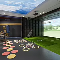 Modern Sports Fitness Center With Indoor Running Track Climbing Frame And Large Windows