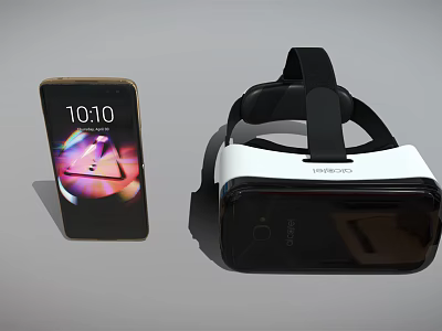 Modern Smartphone And VR Headset Digital Devices With Display And Design 3d model