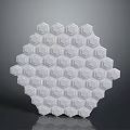 White Geometric Hexagonal Decorative Panel With Repeating Raised Patterns 3d model