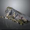 Detailed Terrain Model With Multicolored Layered Rock Formations Mountainous Features And Lush Vegetation