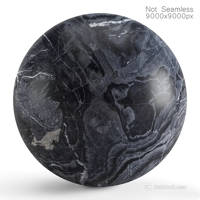 Black Marble Sphere With Intricate Natural Vein Texture As Decorative Design Component 3d model