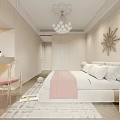 Modern Kids Room Interior With Built-in Bed Circular Window Stuffed Toys And Staircase 3d model