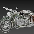 Vintage Green Military Style Motorcycle With Side Cases And Classic Design