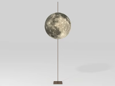 Modern Floor Lamp with Moon Surface Design and Metal Stand Base 3d model