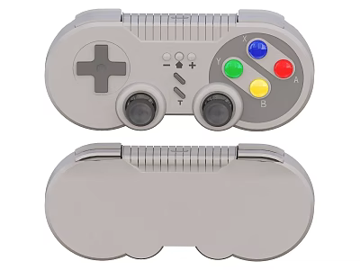 Wireless Mobile Game Controller With Retro Design Dual Joysticks And Colorful Buttons 3d model