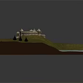 Ancient Castle Fortress Structure With Circular Fort And Square Buildings And Towers