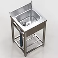 Stainless Steel Garden Sink With Stand Faucet And Drain For Outdoor Gardening