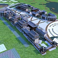 Ancient Architecture Complex Featuring Traditional Tiled Roofs Courtyards And Scenic Layout