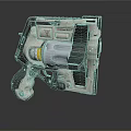 Futuristic Sci Fi Pistol Design With Metallic Structure And Shiny Mechanical Components