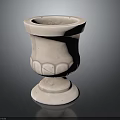 Decorative Beige Vase With Intricate Carved Patterns And Stable Base For Home Decor
