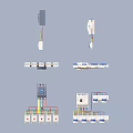 Essential Electrical Components For Home Use Including Circuit Breakers And Distribution Boxes