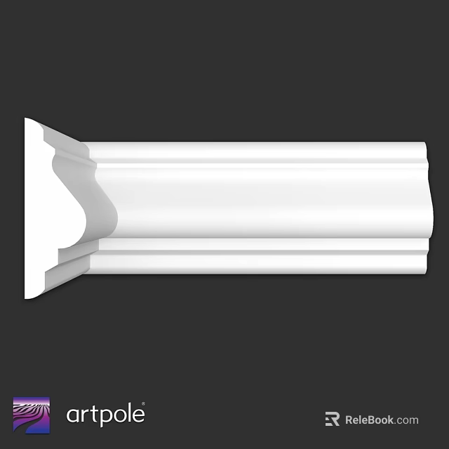 White Decorative Molding Piece For Interior Wall And Ceiling Decoration 3d model 