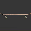 Durable Skateboard With Black Deck Orange Edge And Smooth Wheels For Daily Use