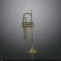 Shiny Golden Brass Trumpet Decorative Ornament For Home Living Room