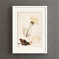 Animal Painting Featuring Black Horse In Light Colored Background With Flying Birds