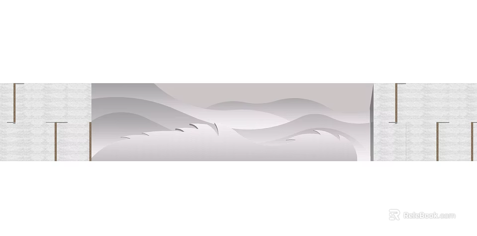 Modern Architectural Exterior Wall Featuring Wavy Layered Design And Neutral Tones 3d model 