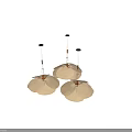 Natural Rattan Leaf Shaped Chandelier With Wooden Hanging Structure And Neutral Tones